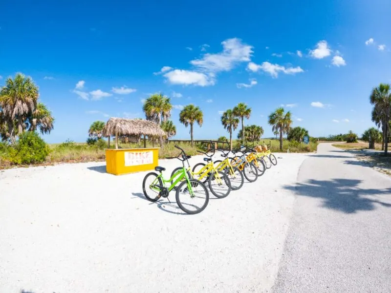 Bike rental stand in Fort De Soto Park, Florida