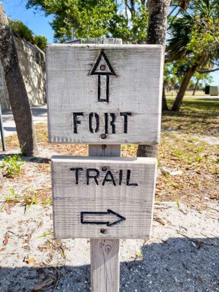 Trail marker in Fort De Soto Park, Florida
