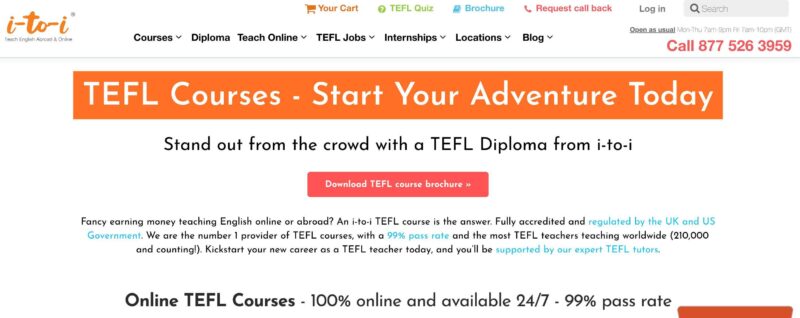 Screenshot of i-to-i TEFL course one of the best online TEFL courses