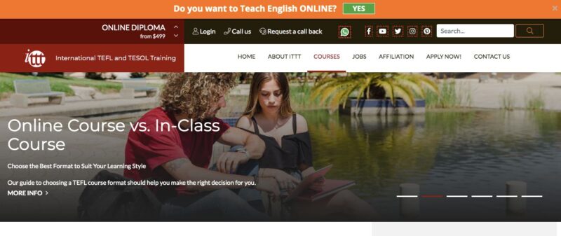 Screenshot of ITTT TEFL courses online