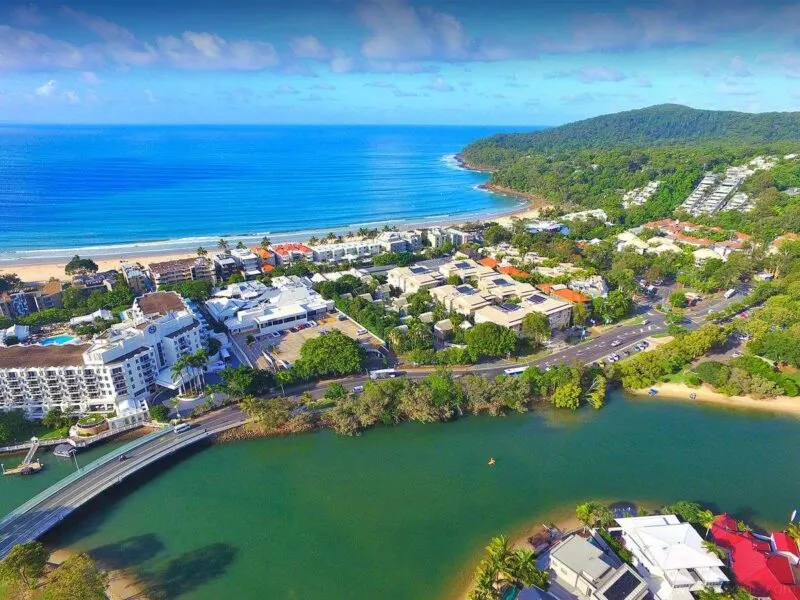 Aerial view of Noosa Heads on the Sunshine Coast