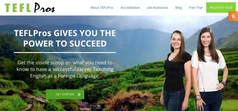 Screenshot of TEFLPros website - one of the best online TEFL courses