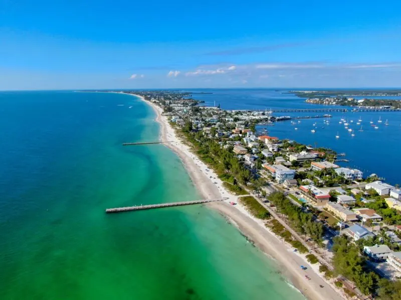 Overhead view of houses on Anna Maria Island