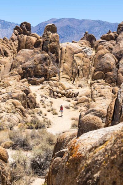 Trail through the Alabama Hills in California