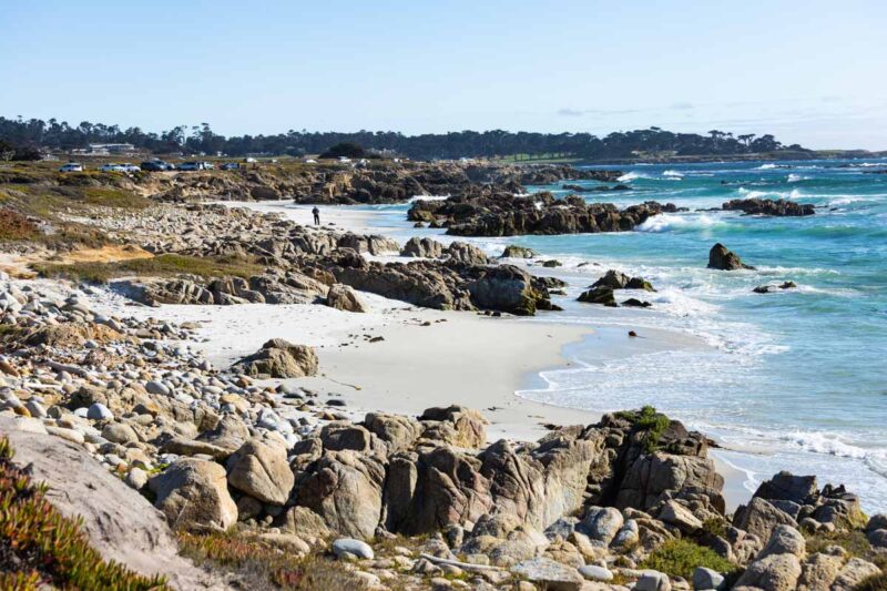 Rocky shoreline on the 17-Mile Drive near Monterey on our California road trip
