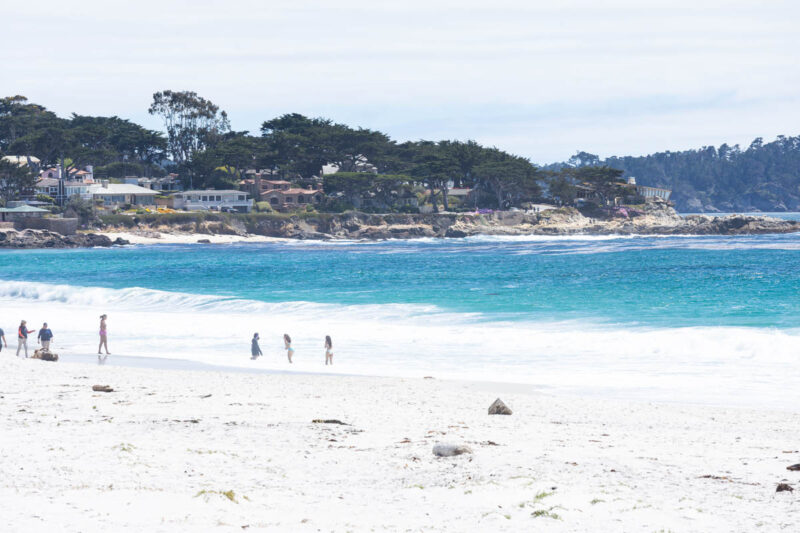 People at the beach in Carmel by the Sea near Monterey