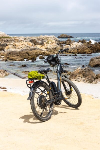 Bike on the sand on the Monterey Bay Coastal Trail