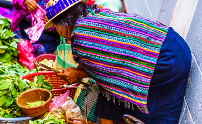 Trader in Chichicastenango Market near Lake Atitlan