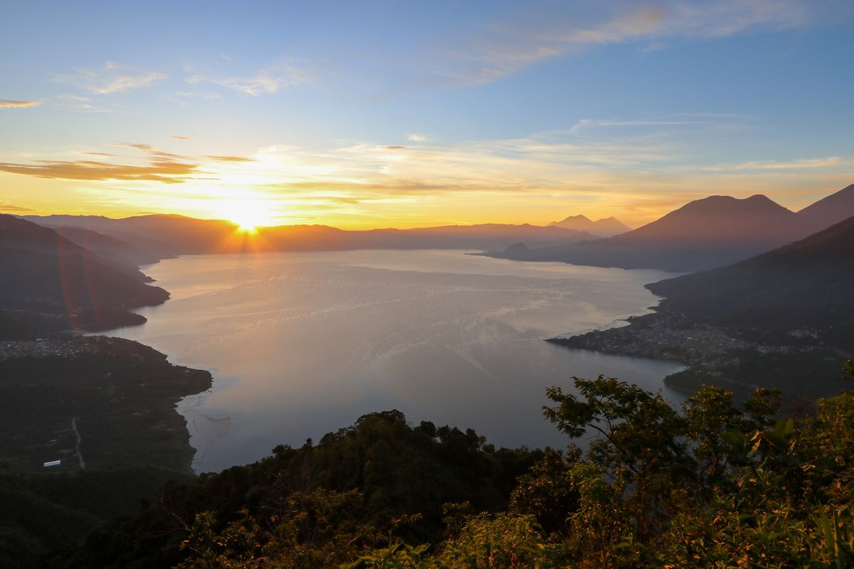 View of Lake Atitlan from Indian Nose hike, Guatemala