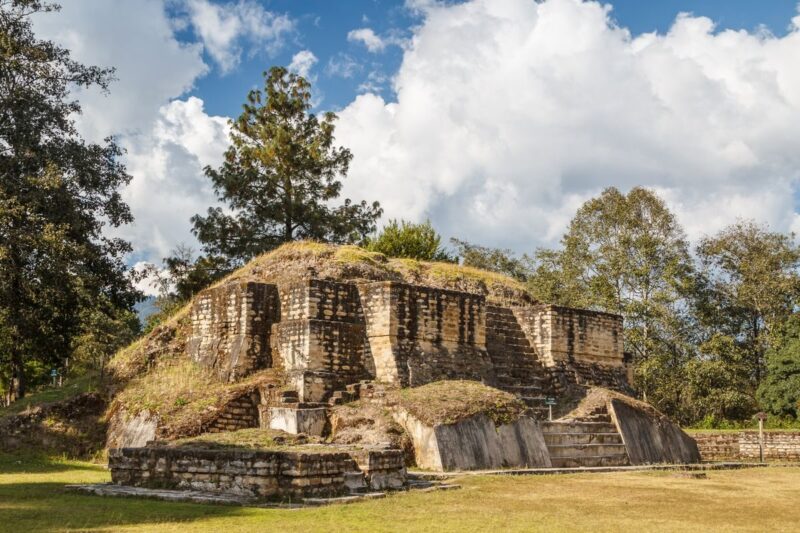Ruins of building at Iximche in Guatemala