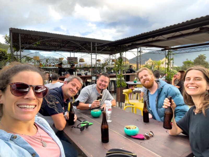 People sitting around table at Skybar in Antigua Guatemala