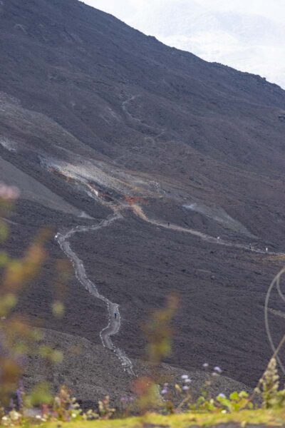 Trail leading up Pacaya volcano near Antigua Guatemala