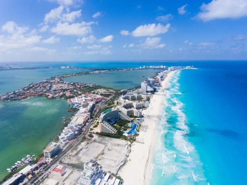 Overhead view of Cancun cost of living in Mexico