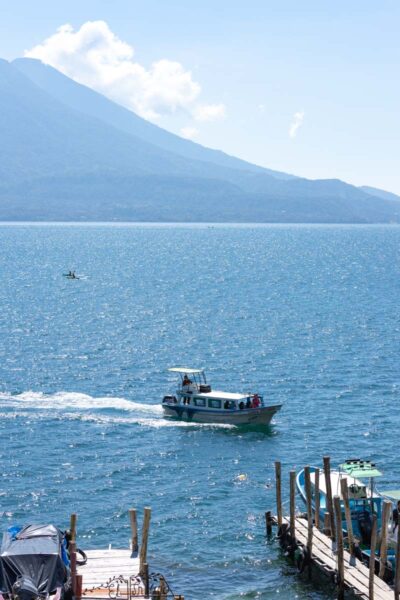 Boats at Jaibalito on Lake Atitlan Guatemala