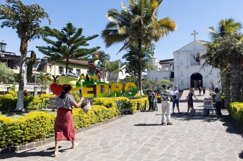 The town of San Pedro on Lake Atitlan Guatemala