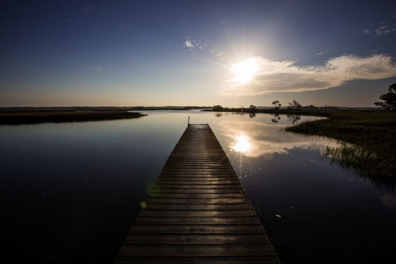 Wooden jetty at the Timucuan Ecological and Historical Preserve Florida