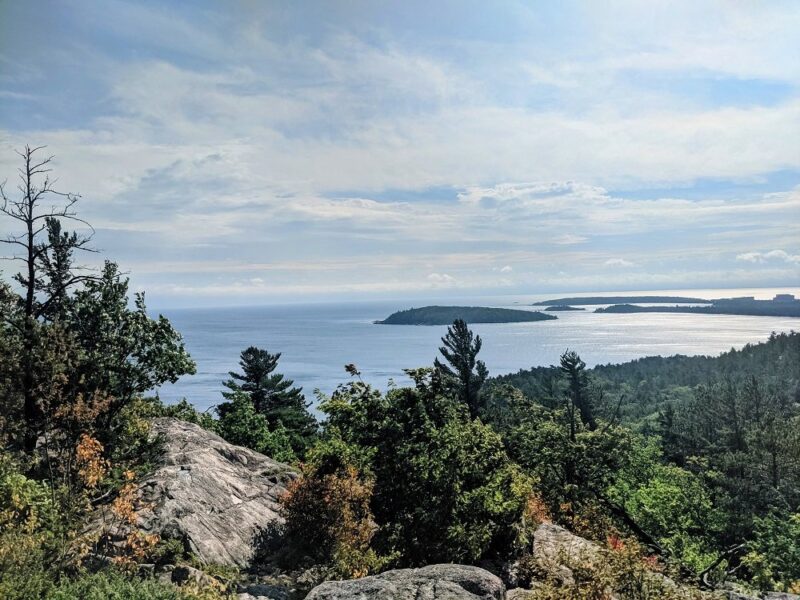 Views from Sugarloaf Mountain Marguette on the best hikes in Northern Michigan