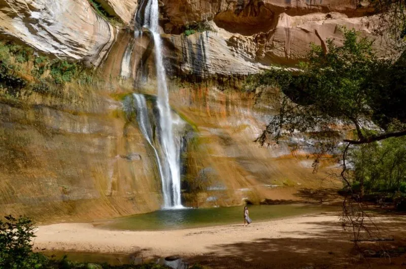 Plunge pool under Lower Calf Creek Falls one of the best hikes in Southern Utah