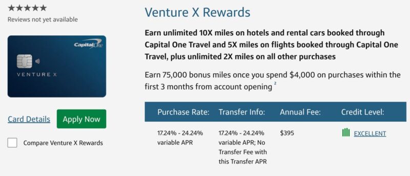 Venture X Rewards best travel cards