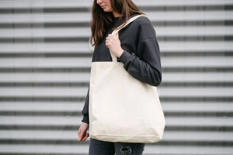 Woman with eco tote bag Mexico packing list