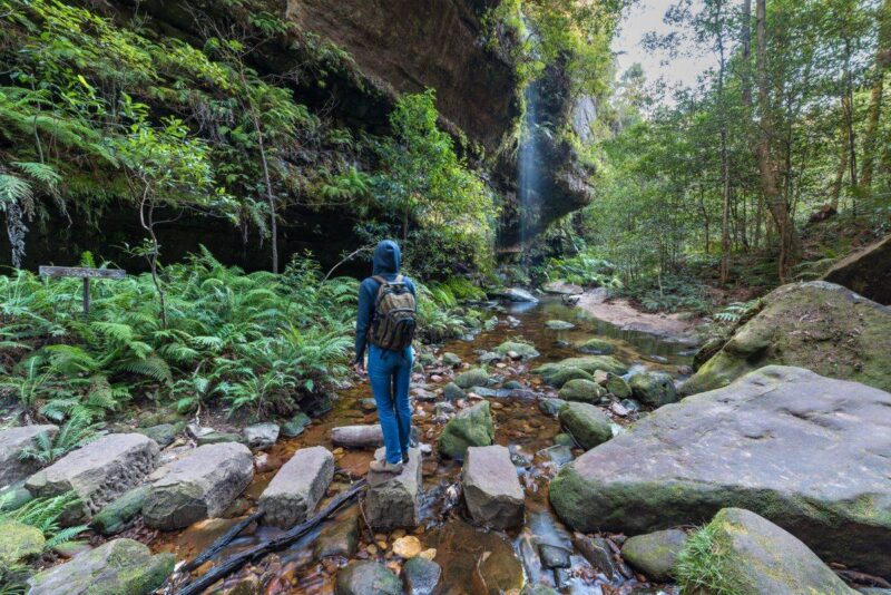 Hiker on Grand Canyon Walking Track best hikes in NSW