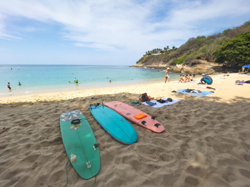 Surfboards on Playa Carrizalillo