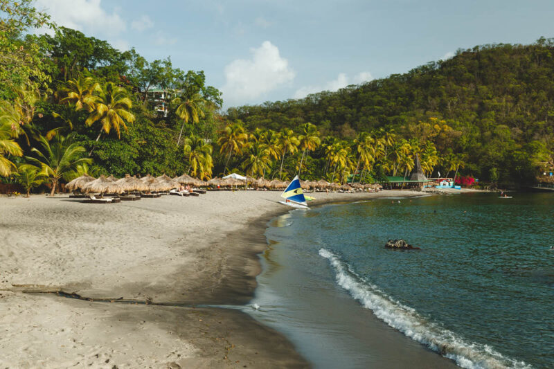 Beach huts at Anse Chastanet resort things to do in St Lucia