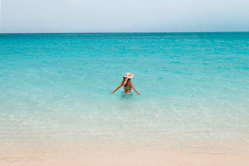 Swimming at Grace Bay Beach best beaches in Turks and Caicos