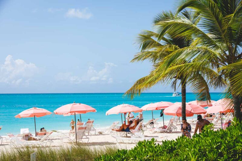 Beach loungers Oceans Club Resort where to stay in Turks and Caicos