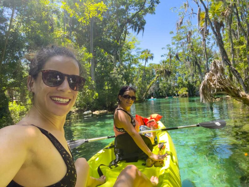 Women selfie while kayaking