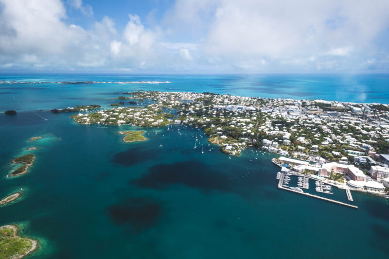 View of Bermuda from plane things to do in Bermuda