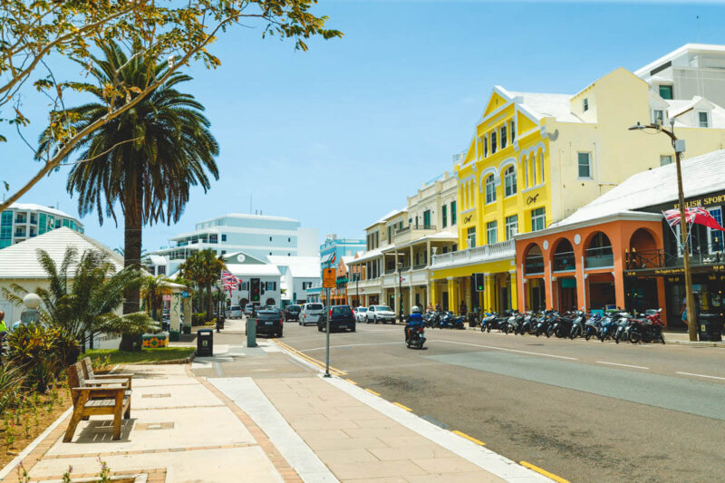 Street view of Hamilton things to do in Bermuda