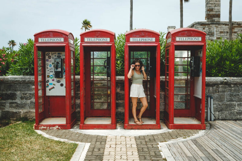 Phone booths at Royal Navy Dockyard things to do in Bermuda