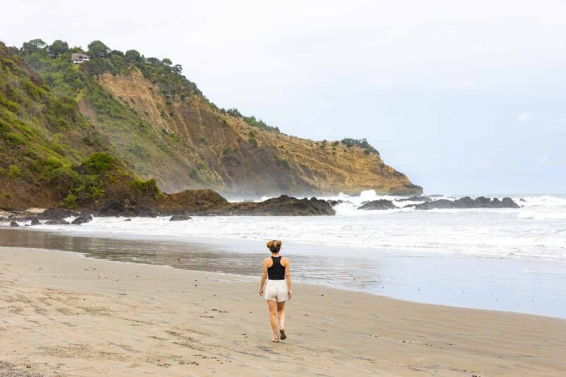 Woman on Ayampe Beach near Montanita