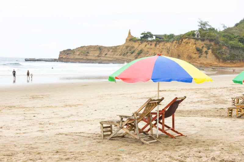 Beach umbrella at La Punta, Montanita