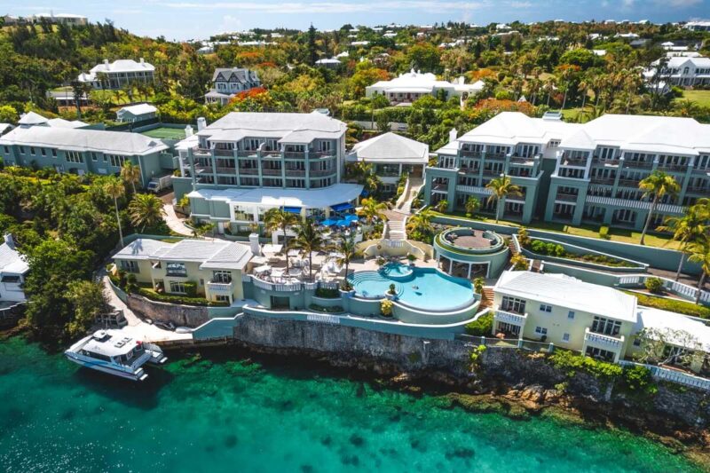 Aerial view of Newstead Belmont Hills Golf Resort where to stay in Bermuda