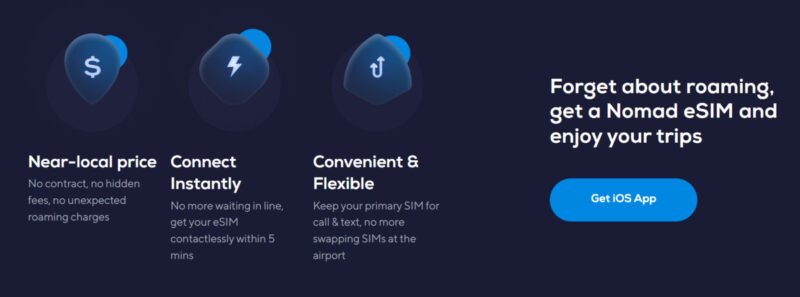 Nomad App benefits global sim card
