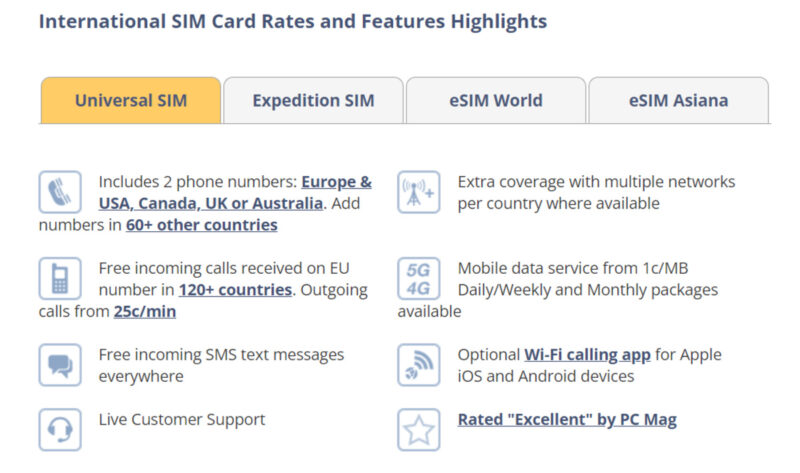 onesimcard plans international sim card