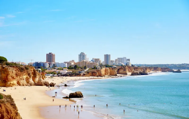 Portimao city and beach, where to stay in the Algarve
