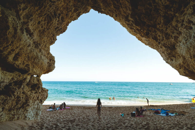 Rock arch on Praia da Coelha best beaches in Albufeira