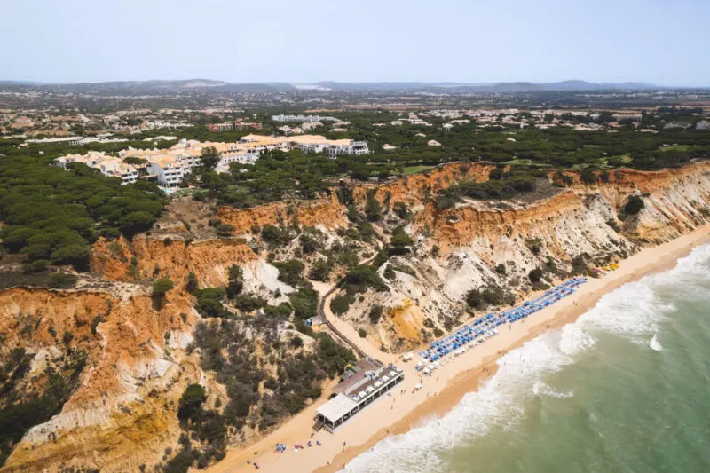 Aerial view of Praia de Falesia Beach.