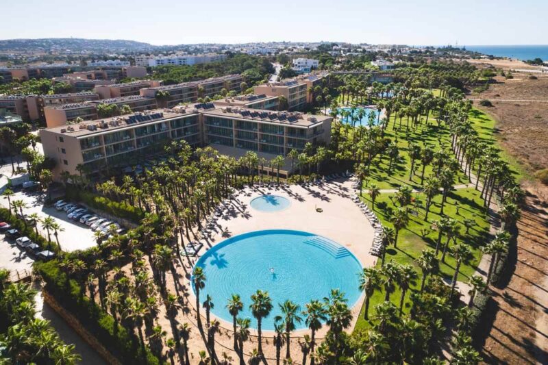 Aerial view of the pool at Salgados Dunas.