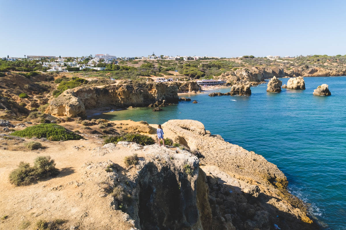 Coastal hiking on cliffsides is one of the best things to do in the Alagrve Coastal hiking on cliffsides is one of the best things to do in the Algarve