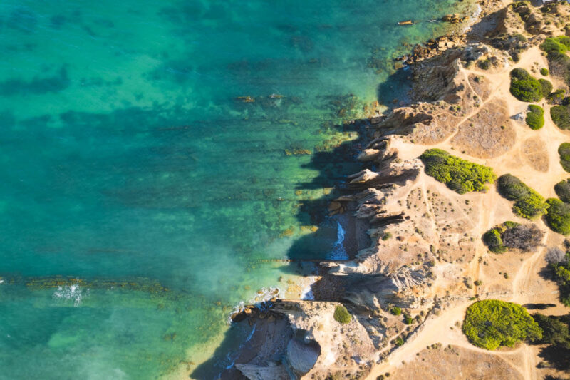 Cliff trails behind Praia dos Arrifes one of the best beaches in Albufeira