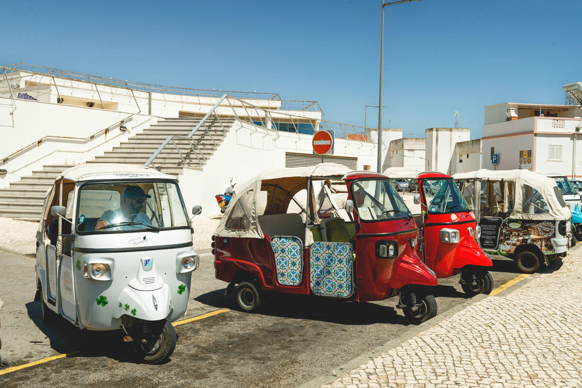 One of the most fun things to do in Albufeira is hop in a tuk tuk and drive around to see the sights! One of the most fun things to do in Albufeira is hop in a tuk tuk and drive around to see the sights!