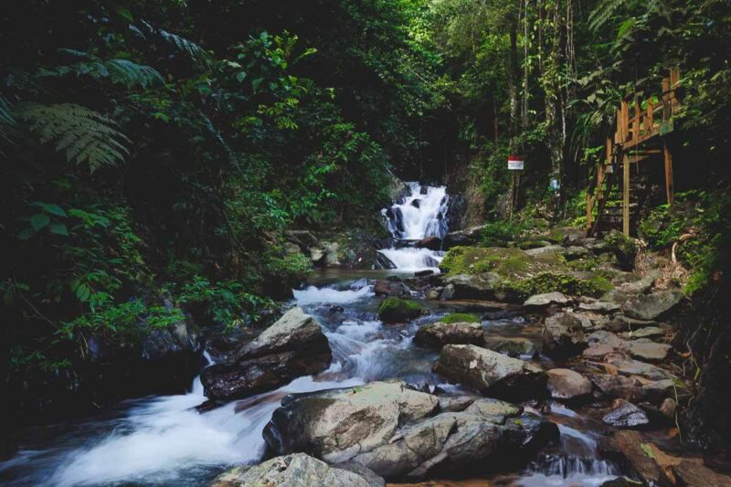 Waterfall at Billy Barquedier National Park for things to do in Belize