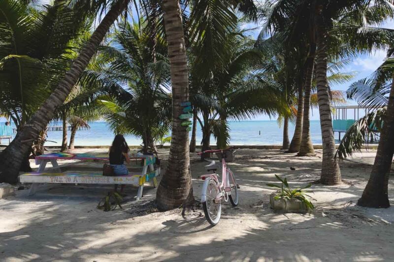 Bicycles at beach one of the best things to do in Caye Caulker