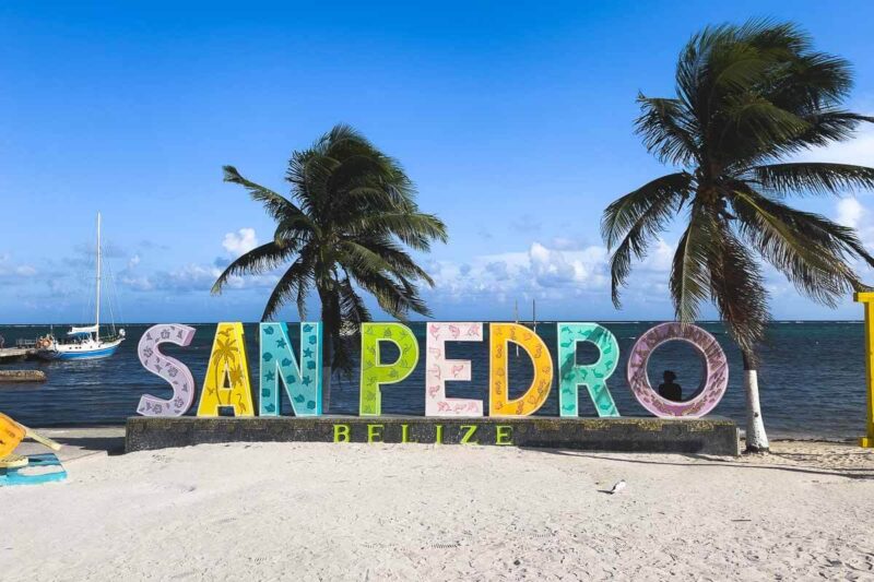 Sign for San Pedro one of the best things to do in Caye Caulker