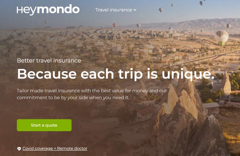 Heymondo screenshot best long term travel insurance