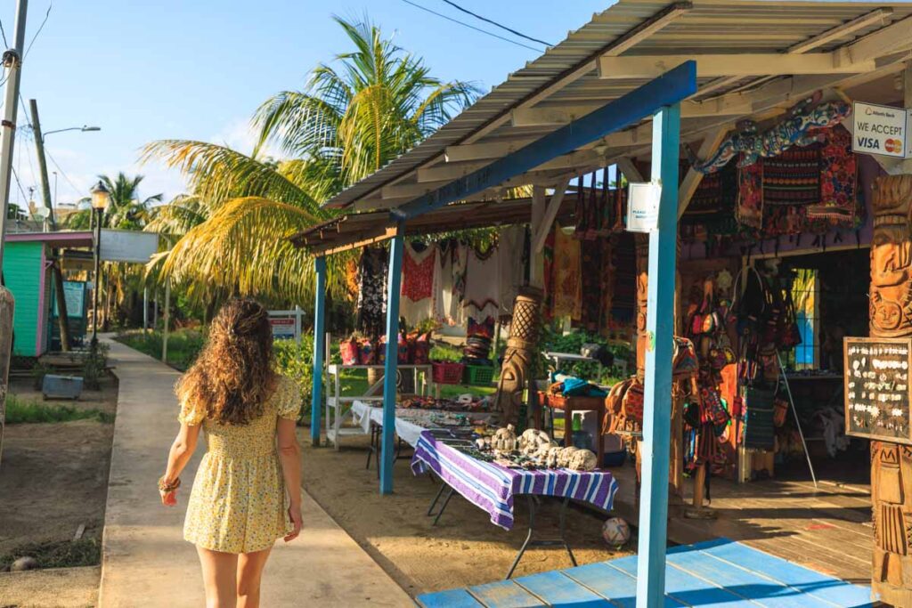 Woman at Placencia market one of the things to do in Belize